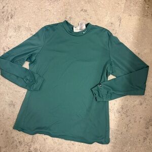 Nike Vintage Teal Mockneck Dry Fit Long Sleeve Shirt